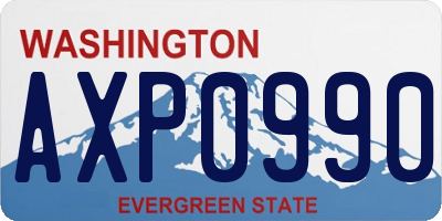 WA license plate AXP0990