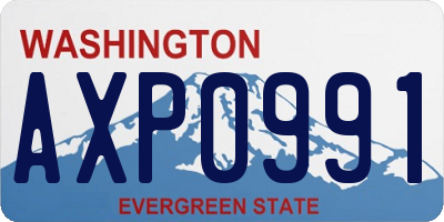 WA license plate AXP0991