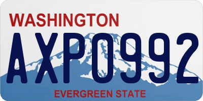 WA license plate AXP0992