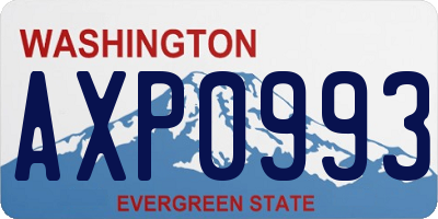 WA license plate AXP0993