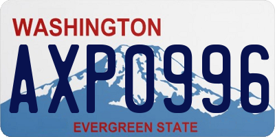 WA license plate AXP0996