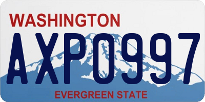 WA license plate AXP0997