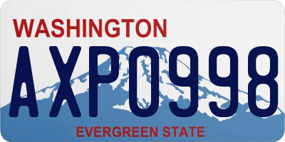 WA license plate AXP0998