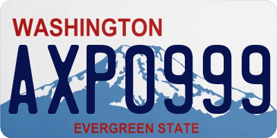 WA license plate AXP0999