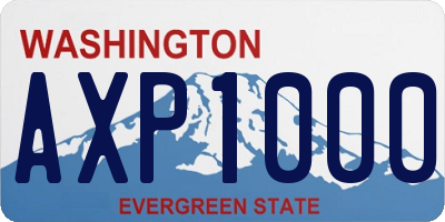 WA license plate AXP1000