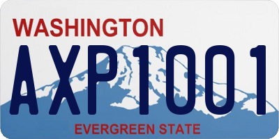 WA license plate AXP1001