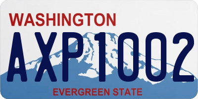 WA license plate AXP1002