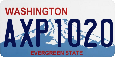 WA license plate AXP1020