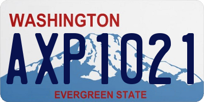 WA license plate AXP1021