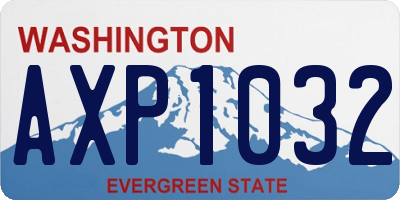 WA license plate AXP1032