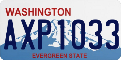 WA license plate AXP1033