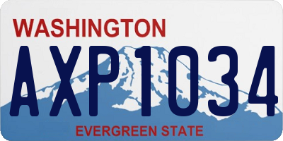 WA license plate AXP1034