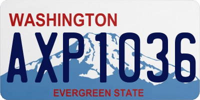 WA license plate AXP1036