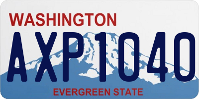 WA license plate AXP1040