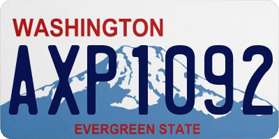 WA license plate AXP1092