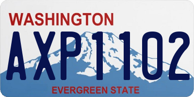 WA license plate AXP1102