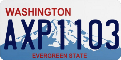 WA license plate AXP1103