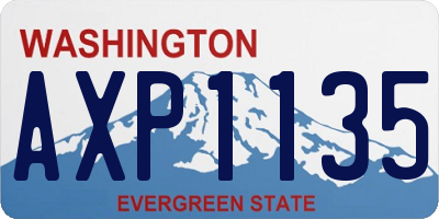 WA license plate AXP1135