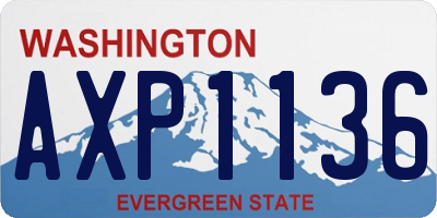 WA license plate AXP1136