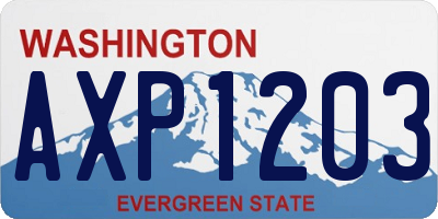 WA license plate AXP1203