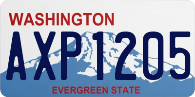 WA license plate AXP1205