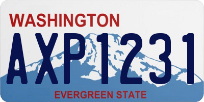 WA license plate AXP1231