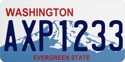 WA license plate AXP1233