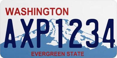 WA license plate AXP1234