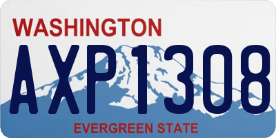 WA license plate AXP1308