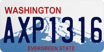 WA license plate AXP1316