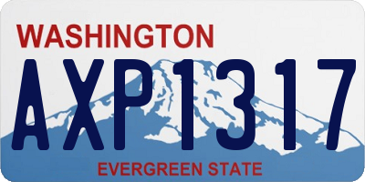 WA license plate AXP1317