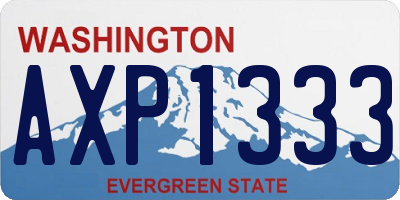 WA license plate AXP1333