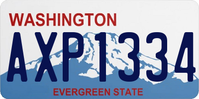 WA license plate AXP1334