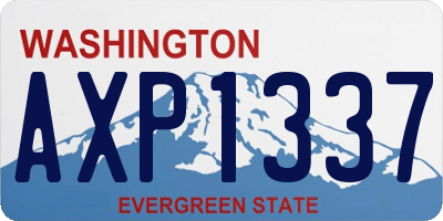 WA license plate AXP1337