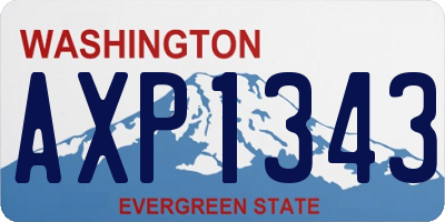 WA license plate AXP1343