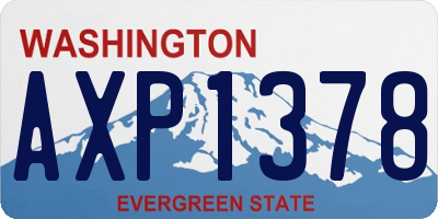WA license plate AXP1378