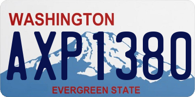 WA license plate AXP1380