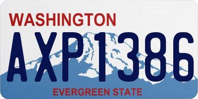 WA license plate AXP1386