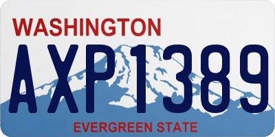 WA license plate AXP1389