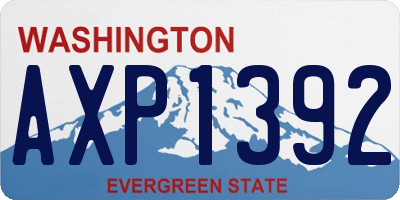 WA license plate AXP1392