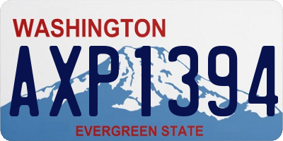 WA license plate AXP1394