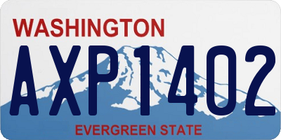 WA license plate AXP1402