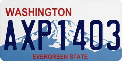 WA license plate AXP1403