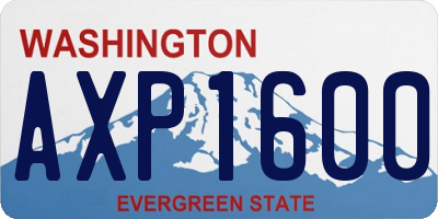 WA license plate AXP1600