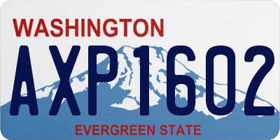 WA license plate AXP1602