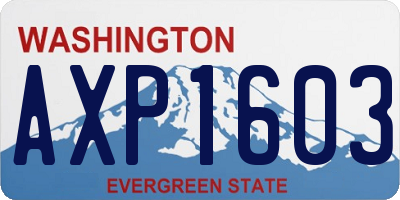 WA license plate AXP1603