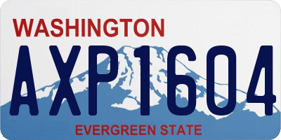 WA license plate AXP1604
