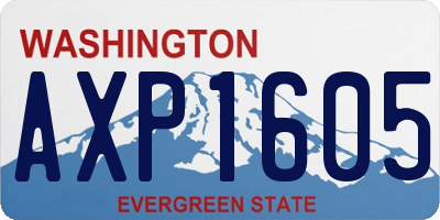 WA license plate AXP1605