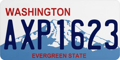 WA license plate AXP1623