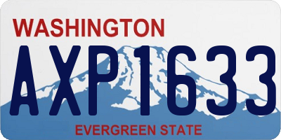 WA license plate AXP1633